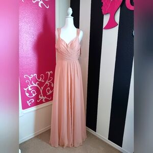 Christina Wu Elegant Peach Evening Gown Size 8